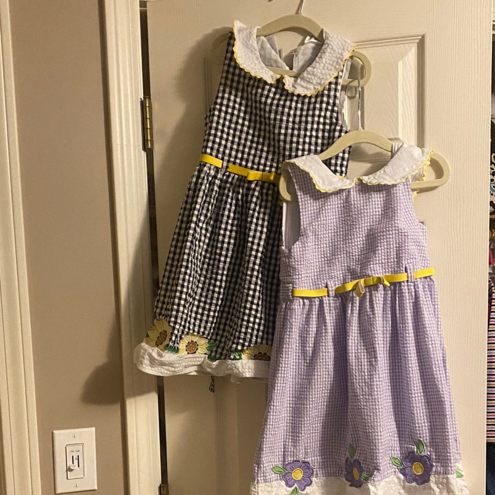 Blueberi Boulevard Black and Purple Gingham Dresses